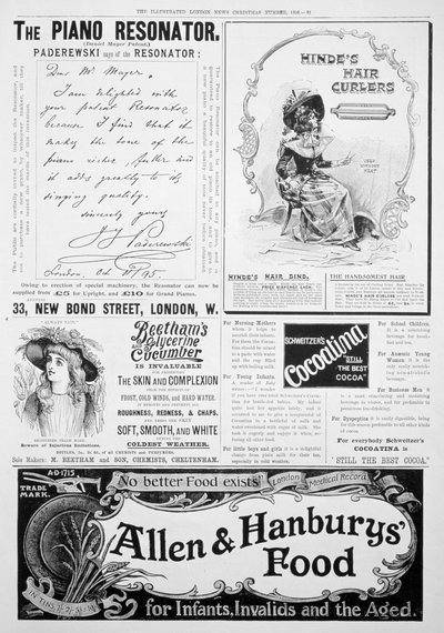 Strona reklamowa w Illustrated London News, numer świąteczny, 1896 autorstwa Unbekannt
