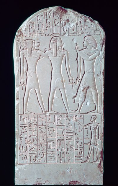 Staroegipska stela wapienna, XVI-XIII w. p.n.e. autorstwa Unbekannt
