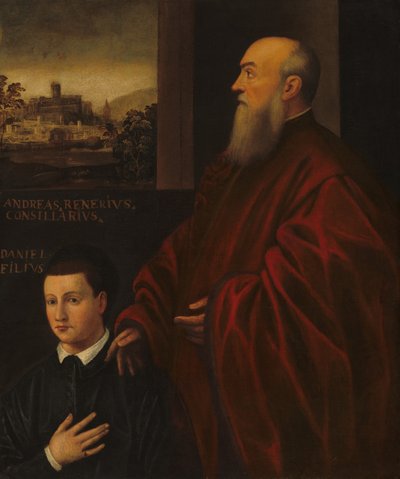 Andrea Renier i jego syn Daniele, c. 15601566. autorstwa Unbekannt