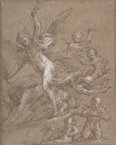Anioły i Putti, XVII wiek. autorstwa Unbekannt