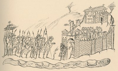 Anglosascy wojownicy zbliżają się do fortu, 1908 autorstwa Unbekannt