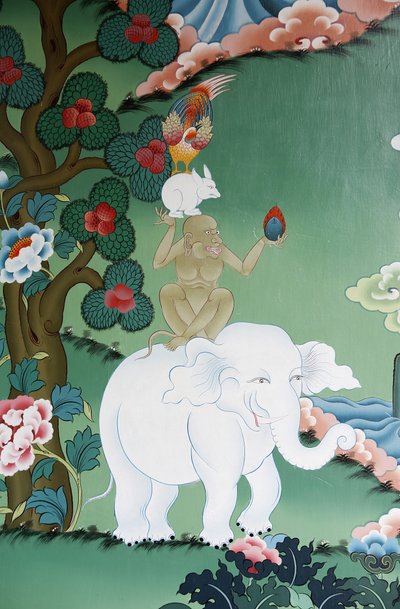Opowieść o przyjaźni zwierząt w klasztorze Kopan, Katmandu, Nepal autorstwa Unbekannt