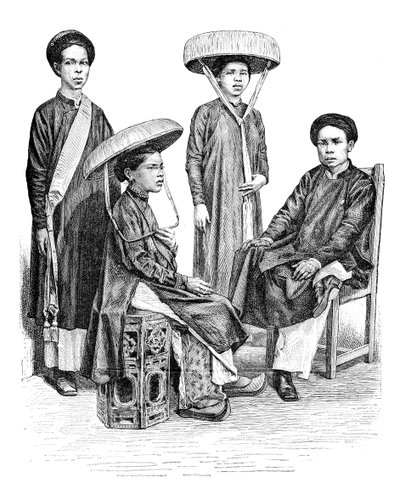 Wodzowie i kobiety annamskie, Wietnam, 1895 r autorstwa Unbekannt
