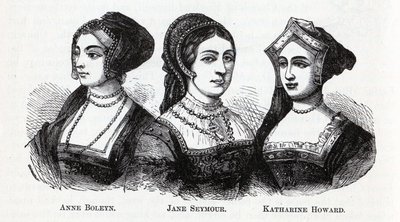 Anne Boleyn. Jane Seymour. Katarzyna Howard, 1882 r. autorstwa Unbekannt