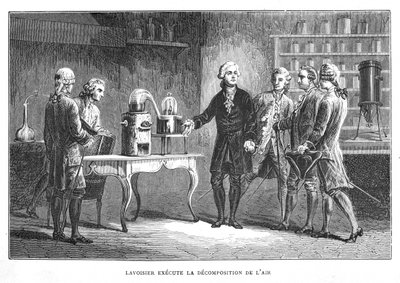 Antoine Laurent Lavoisier, francuski chemik, demonstruje swoje odkrycie tlenu, 1776 1874 autorstwa Unbekannt