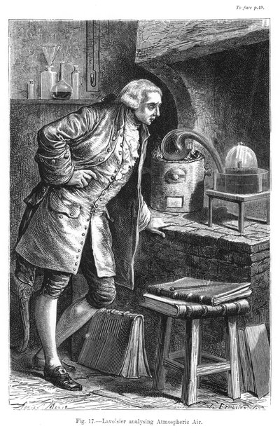 Antoine Laurent Lavoisier, francuski chemik badający istnienie tlenu w powietrzu, 1873 autorstwa Unbekannt