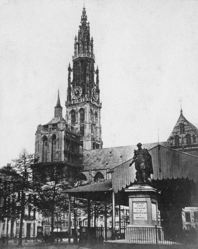 Katedra w Antwerpii i pomnik artysty Petera Paula Rubensa, Belgia, 1867 autorstwa Unbekannt