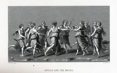 Apollo i muzy według Giulio Romano, 1882 autorstwa Unbekannt