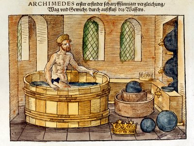 Archimedes w swojej łaźni, 1547 autorstwa Unbekannt