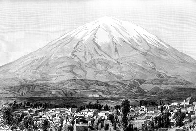 Arequipa i góra Misti, Peru, 1895 autorstwa Unbekannt
