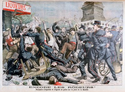 Uzbrojeni przestępcy walczący z policją, Place de la Bastille, Paryż, 1904 autorstwa Unbekannt