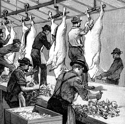 Ubojnia trzody chlewnej firmy Armor Company, Chicago, Illinois, USA, 1892 r. autorstwa Unbekannt