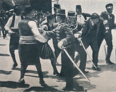 Aresztowanie Gavrilo Principa, zabójcy arcyksięcia Franciszka Ferdynanda, 1914 autorstwa Unbekannt