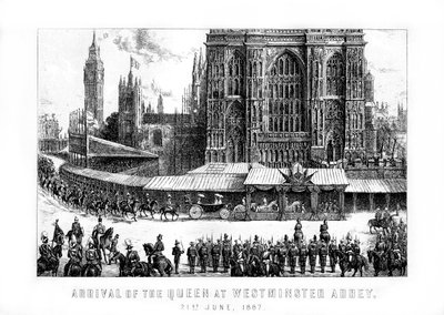 Przybycie królowej do Opactwa Westminsterskiego w Londynie, 21 czerwca 1887, 1889 autorstwa Unbekannt