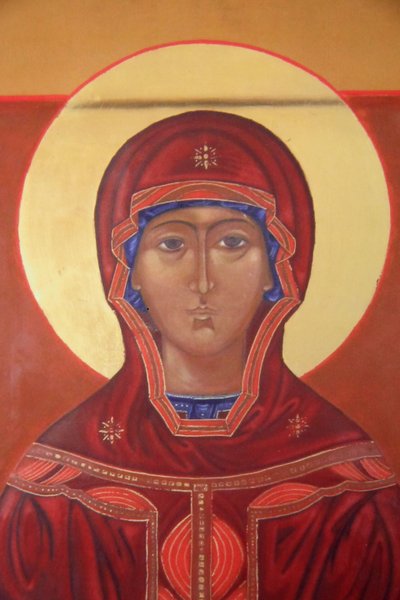 Ars-sur-Formans, Ain, Francja - Ars-sur-Formans. Sanktuarium-Sanktuarium Jean-Marie Vianney (Proboszcz z Ars). Ikona Maryi Panny. autorstwa Unbekannt