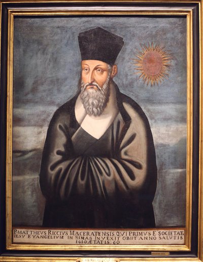 Muzeum Cywilizacji Azjatyckich. Chrześcijaństwo w Azji: Sztuka sakralna i splendor wizualny. Portret Matteo Ricciego (Włoskiego jezuity, który większość życia spędził na sprowadzaniu chrześcijaństwa do Chin). Emmanuele Pereira (Ty Wenhui autorstwa Unbekannt