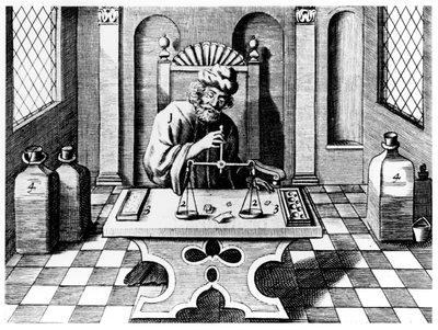 Próbnik testujący próbki złota i srebra, 1683 autorstwa Unbekannt