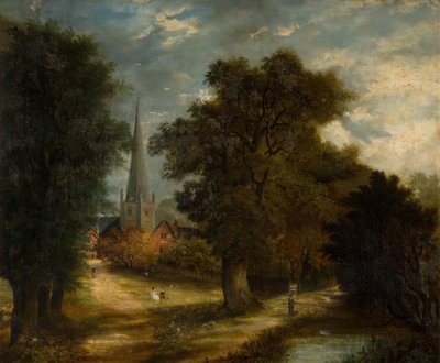 Aston Church and Village, [bez daty] Teraz Aston, Birmingham. autorstwa Unbekannt