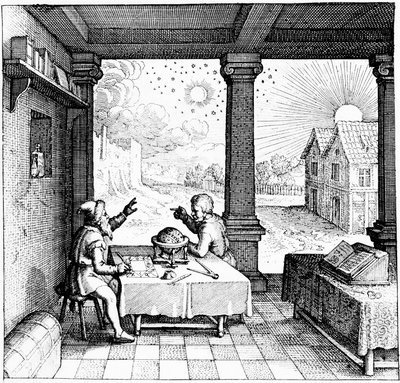 Astrolodzy przygotowujący horoskop, 1617-1619 autorstwa Unbekannt