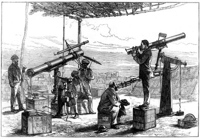 Astronomowie czekają na zaćmienie, Indie, 1872 autorstwa Unbekannt