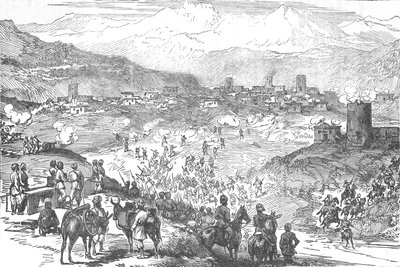 Atak na miasto Afreedi, ok. 1880 r. autorstwa Unbekannt