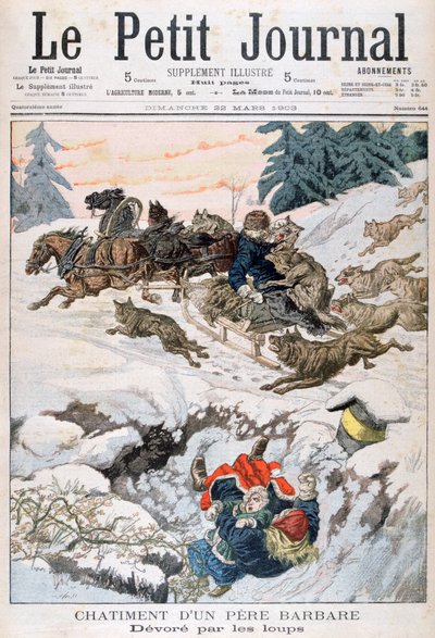 Zaatakowany przez wilki, Rosja, 1903 autorstwa Unbekannt