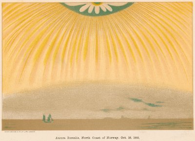 Aurora Borealis lub zorza polarna obserwowana z północnej Norwegii, 10 października 1868, 1906 autorstwa Unbekannt