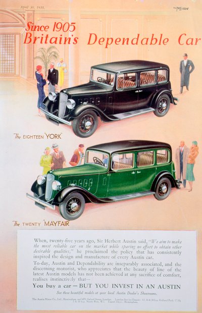 Reklama samochodowa Austin, 1935 autorstwa Unbekannt