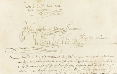 Autograf List królowej Elżbiety I do Marii, królowej Szkotów, 1584 autorstwa Unbekannt