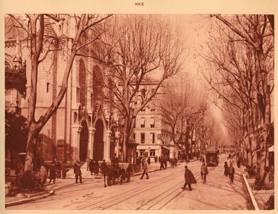 Avenue de la Victoire i kościół Notre-Dame, Nicea, 1930. autorstwa Unbekannt