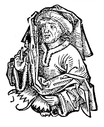 Averroes Ibn Rushd 1126-1198, wybitny średniowieczny filozof islamski, 1493 autorstwa Unbekannt
