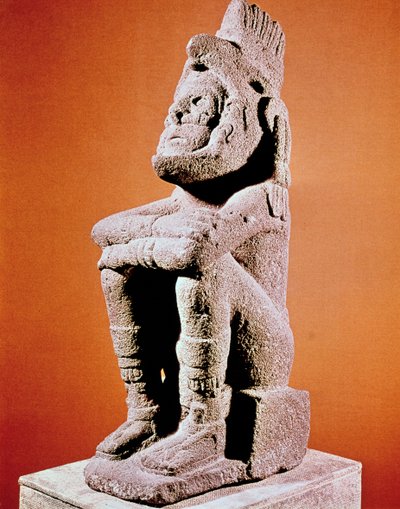 Aztecka rzeźba siedzącej postaci męskiej, c1375-1521 autorstwa Unbekannt