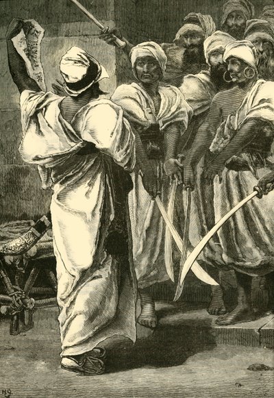 Bagaeus dostarczający swoje wiadomości gwardii perskiej, 1890. autorstwa Unbekannt