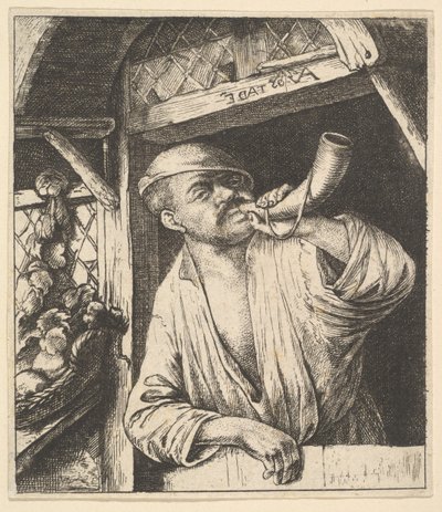 Dmuchający Róg Piekarza, 1610-85. autorstwa Unbekannt