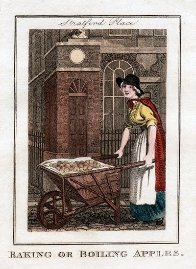 Pieczenie lub gotowanie jabłek, Stratford Place, Londyn, 1805 autorstwa Unbekannt