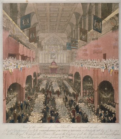 Bankiet w Guildhall, City of London, 1814 1815. autorstwa Unbekannt