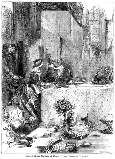 Bankiet na ślubie króla Henryka III 1207-1272 i Eleonory Prowansalskiej c1223-1291, 1236 autorstwa Unbekannt