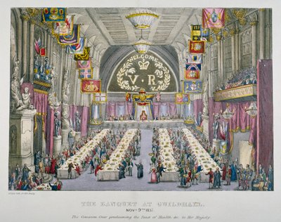 Bankiet w Guildhall na cześć królowej Wiktorii, City of London, 1837 autorstwa Unbekannt