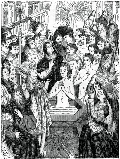 Chrzest króla Chlodwiga, Reims, 1870 autorstwa Unbekannt