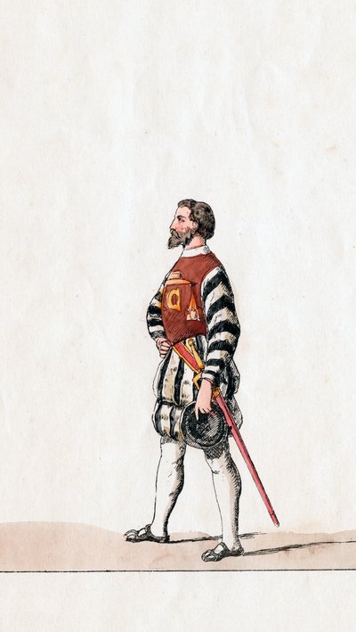 Baron, projekt kostiumu do sztuki Szekspira Henryk VIII, XIX w. autorstwa Unbekannt