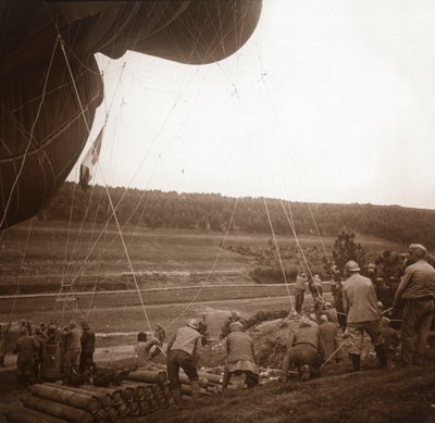 Balon zaporowy, Genicourt, północna Francja, c1914-c1918 autorstwa Unbekannt