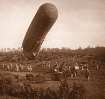 Balon zaporowy, Somme, północna Francja, c1914-c1918 autorstwa Unbekannt