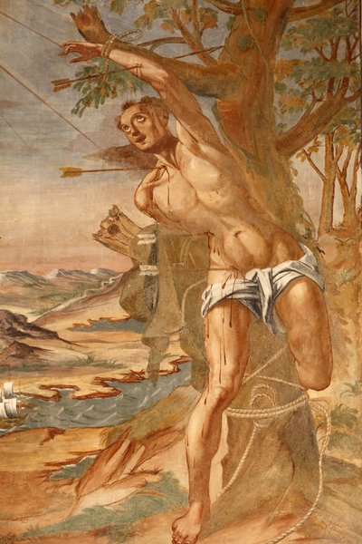 Santa Caterina, Galatina, Apulia Fresco w krużganku Malowany przez BrJózefa z Graviny w 1696 r., Galatina, Włochy autorstwa Unbekannt