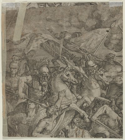 Bitwa o fragment Mostu Mulwijskiego odwrócona, 1500s. autorstwa Unbekannt