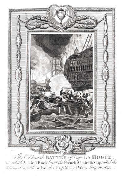 Bitwa przy Cape LaHogue, 1692 autorstwa Unbekannt