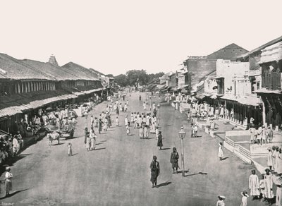 Scena bazarowa, dzielnica rodzinna, Kalkuta, Indie, 1895. autorstwa Unbekannt