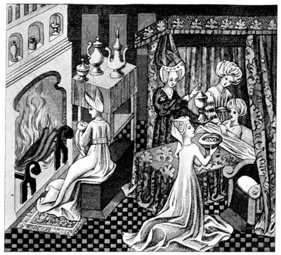 Scena sypialniana, XV wiek, 1910 autorstwa Unbekannt