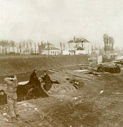 Belgijski punkt widokowy, Yser, Flandria, Belgia, c1914-c1918 autorstwa Unbekannt