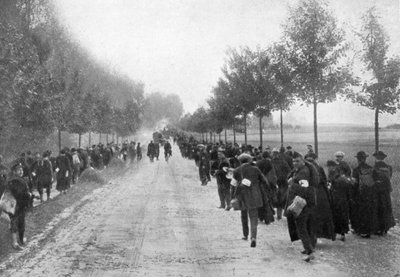 Belgowie uciekający z Termondy, I wojna światowa, 1914, 1920 autorstwa Unbekannt