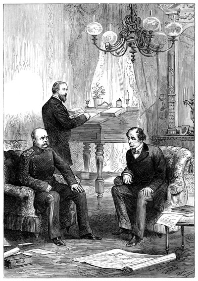 Benjamin Disraeli 1804-1881 spotkanie z Otto von Bismarckiem 1815-1898, Berlin, 1878 autorstwa Unbekannt